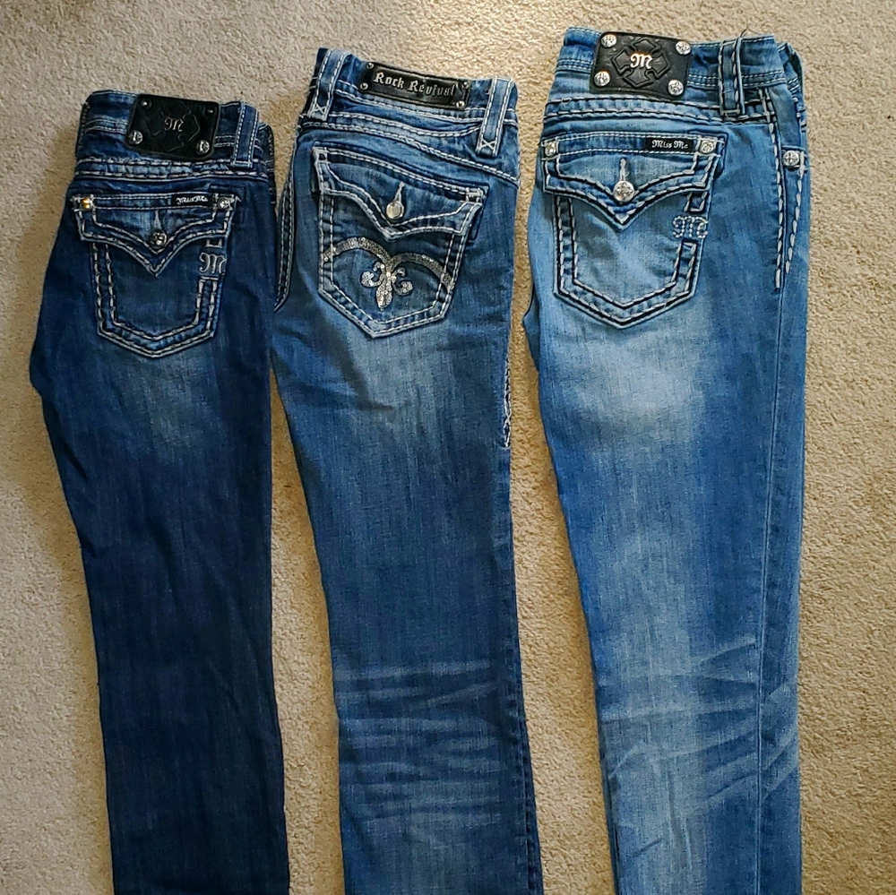 3 Pairs jeans....Miss Me Rock Revival